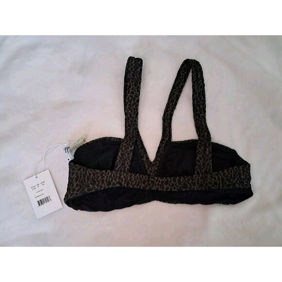 Andie x Demi Moore Monaco Swim Top Black Gold Floral Jacquard Size M The - Picture 8 of 10